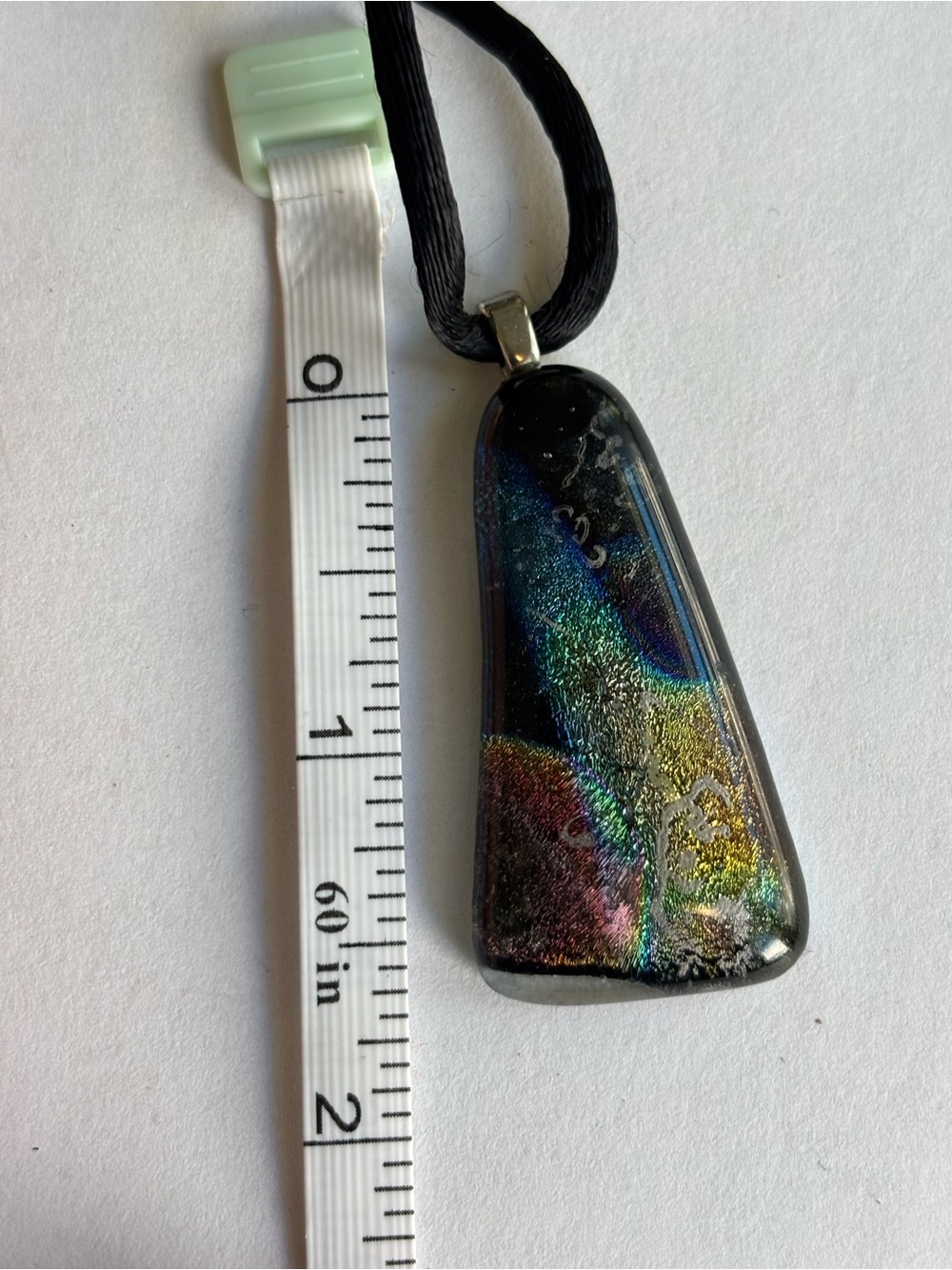 Iridis Glass Multicolor Dichroic Pendant Necklace
